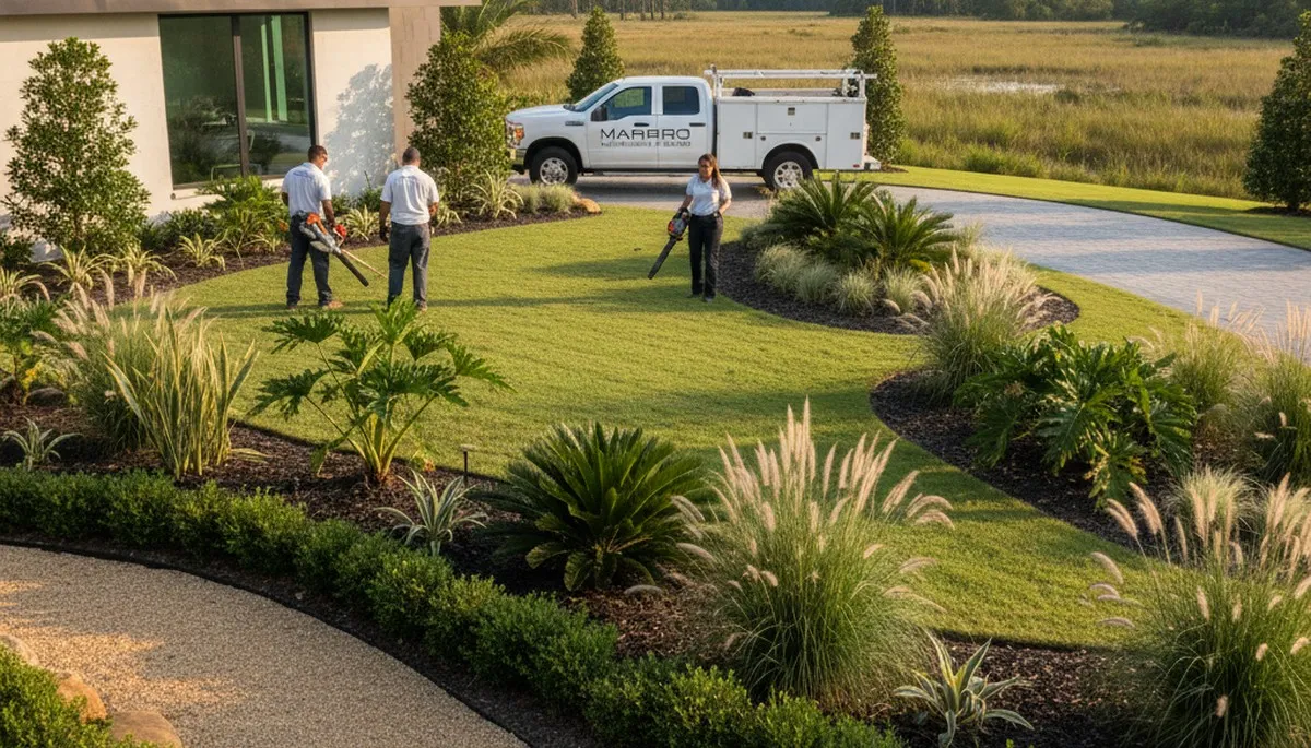 New Orleans, LA landscaping team creating a custom outdoor design for a residential property